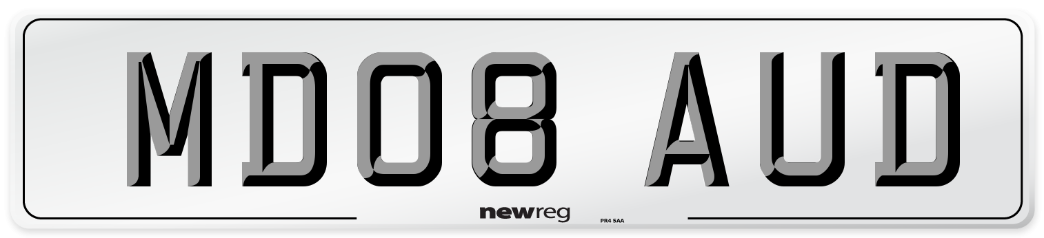 MD08 AUD Number Plate from New Reg